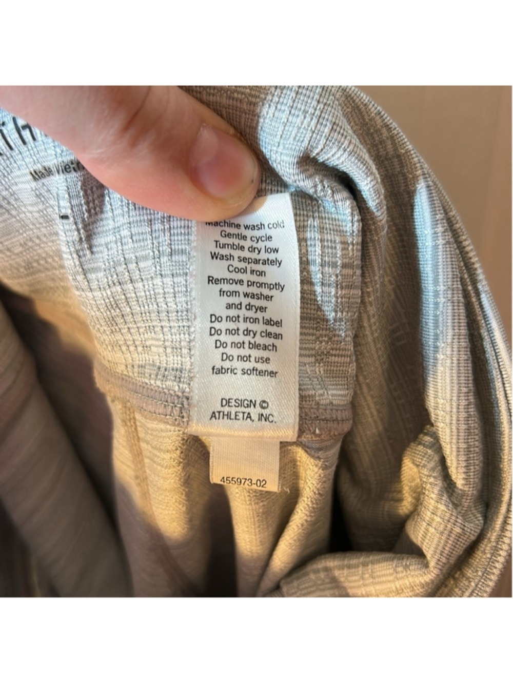 Athleta High Rise Leggings Gray Jacquard Chaturanga Size large - Picture 6 of 7